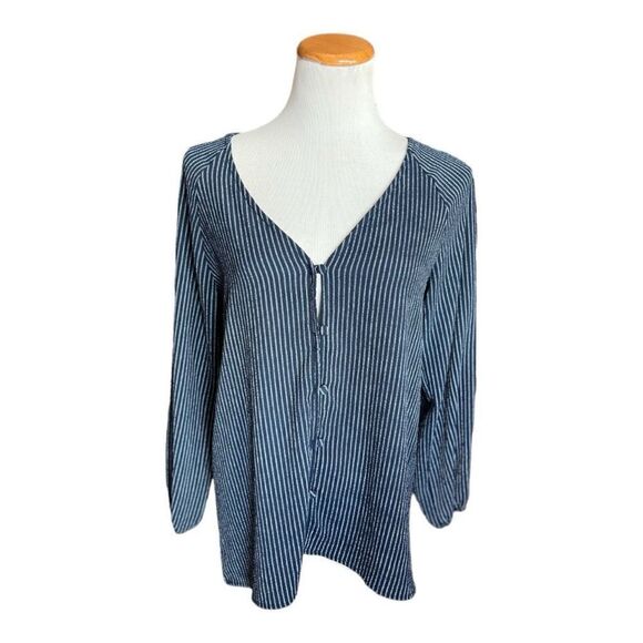 Womens The Impeccable Pig Pinstriped Button Down Top - Sz M - Picture 1 of 1